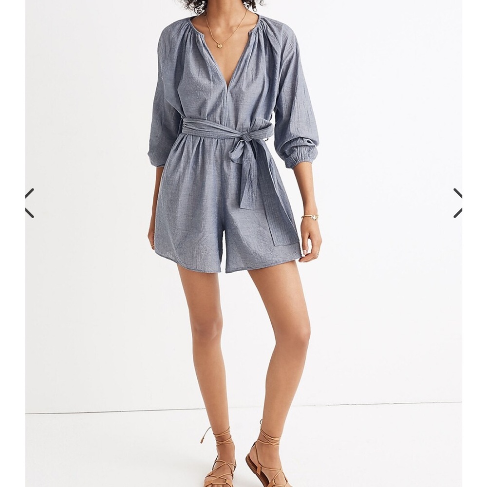 Apiece Apart Isla Chambray Romper